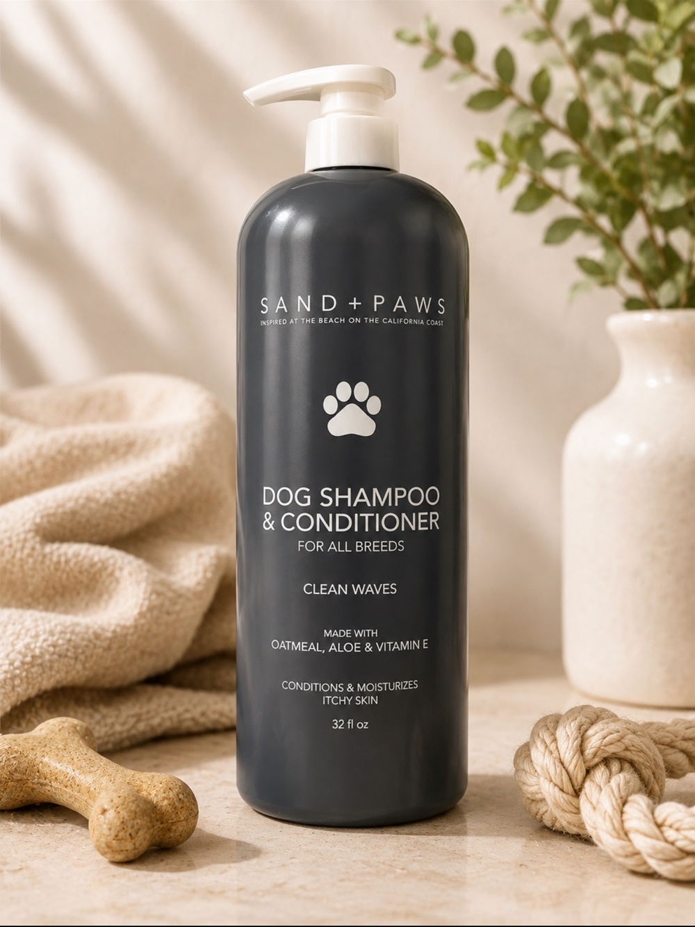 Sand + Paws Clean Waves dog shampoo and conditioner 32 oz